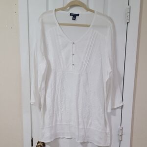 Bandolino Women's White Textured Blouse